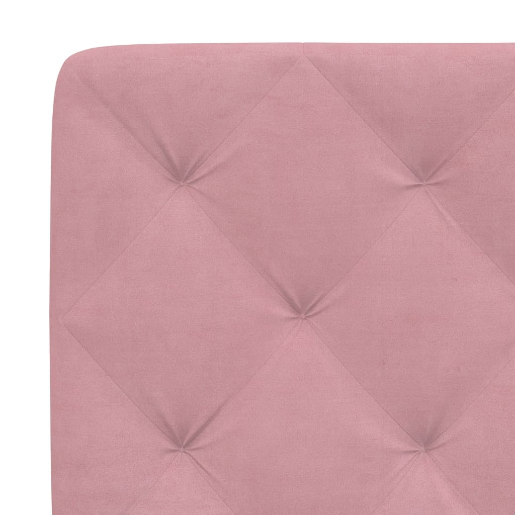 Lit avec matelas rose 160x200 cm velours - XIOS