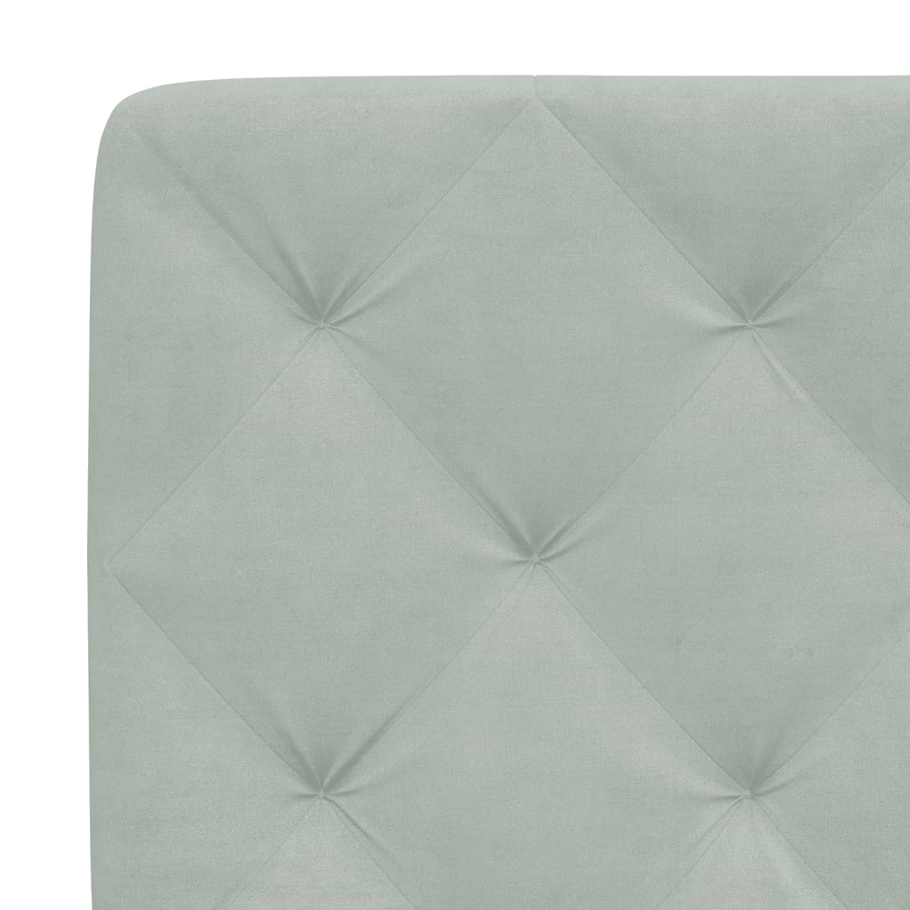Lit avec matelas gris clair 180x200 cm velours - XIOS