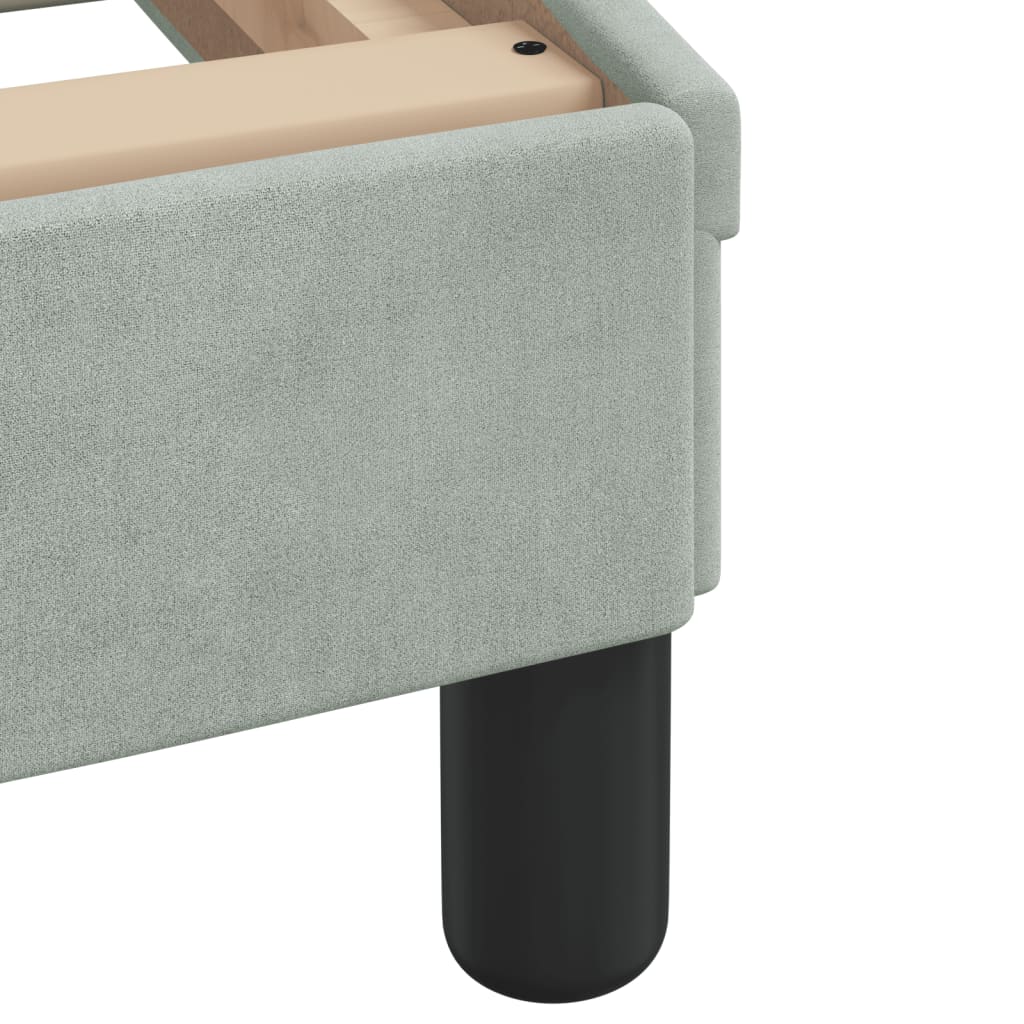 Lit avec matelas gris clair 200x200 cm velours - XIOS