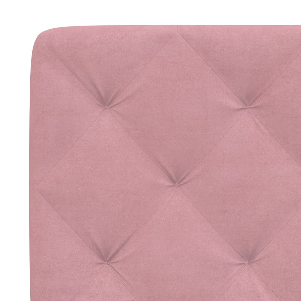 Lit avec matelas rose 200x200 cm velours - XIOS