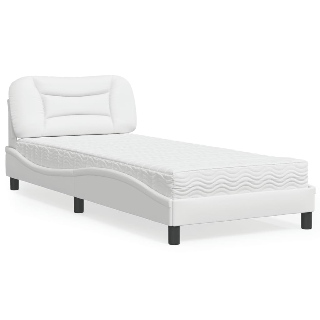Lit avec matelas Hvar blanc 80x200 cm similicuir - XIOS