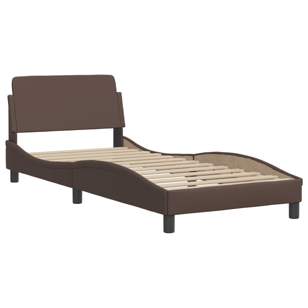 Lit avec matelas Hvar marron 80x200 cm similicuir - XIOS