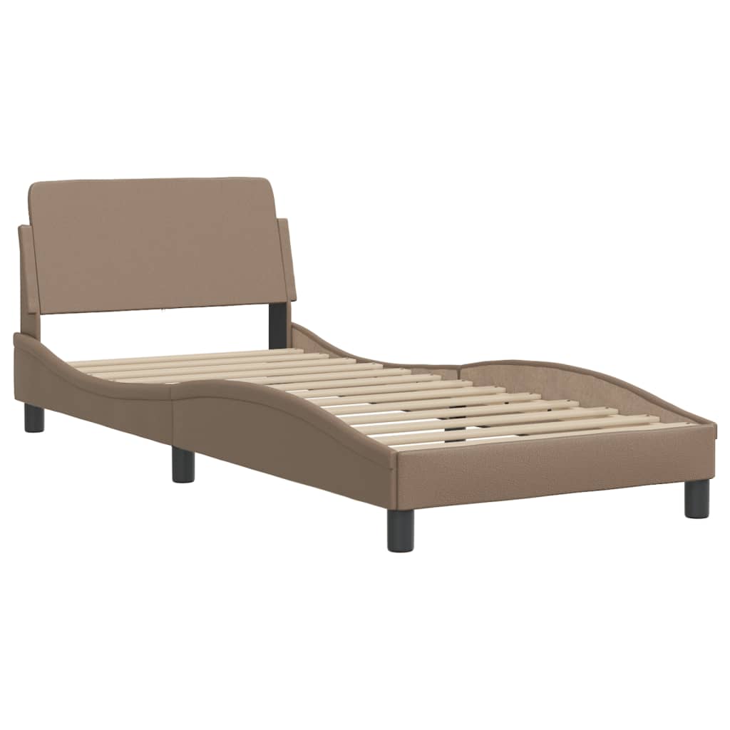 Lit avec matelas Hvar cappuccino 90x190 cm similicuir - XIOS