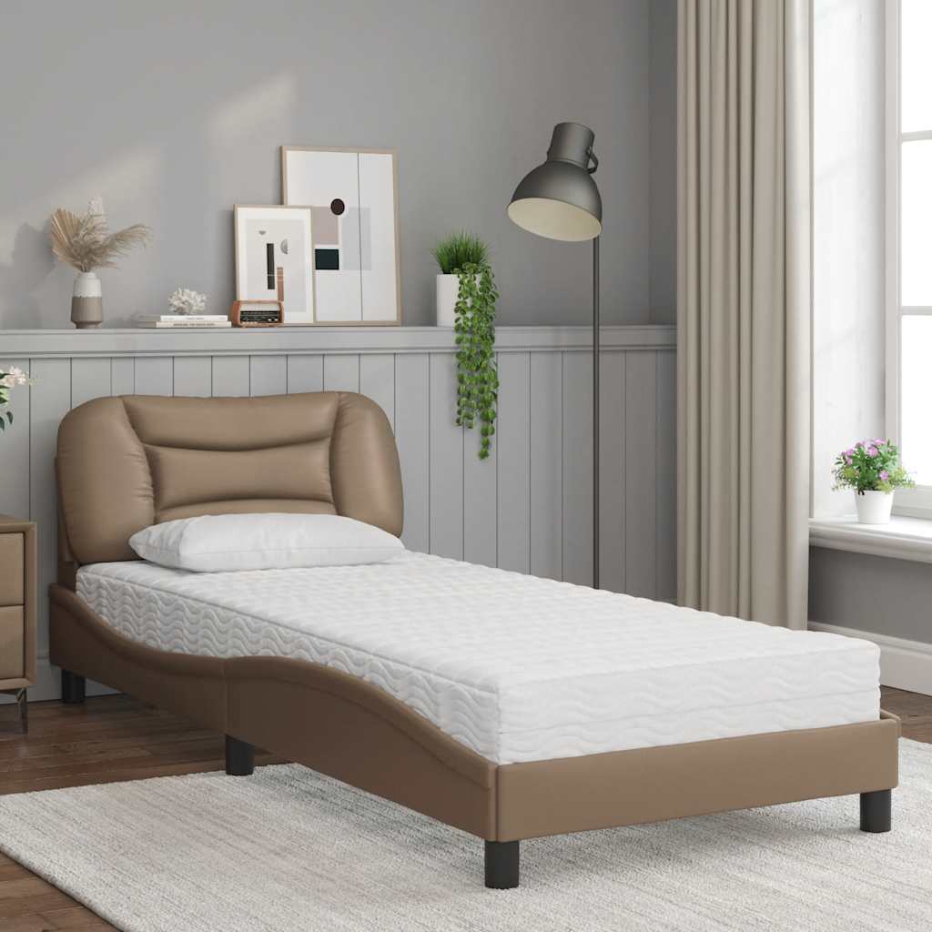 Lit avec matelas Hvar cappuccino 90x200 cm similicuir