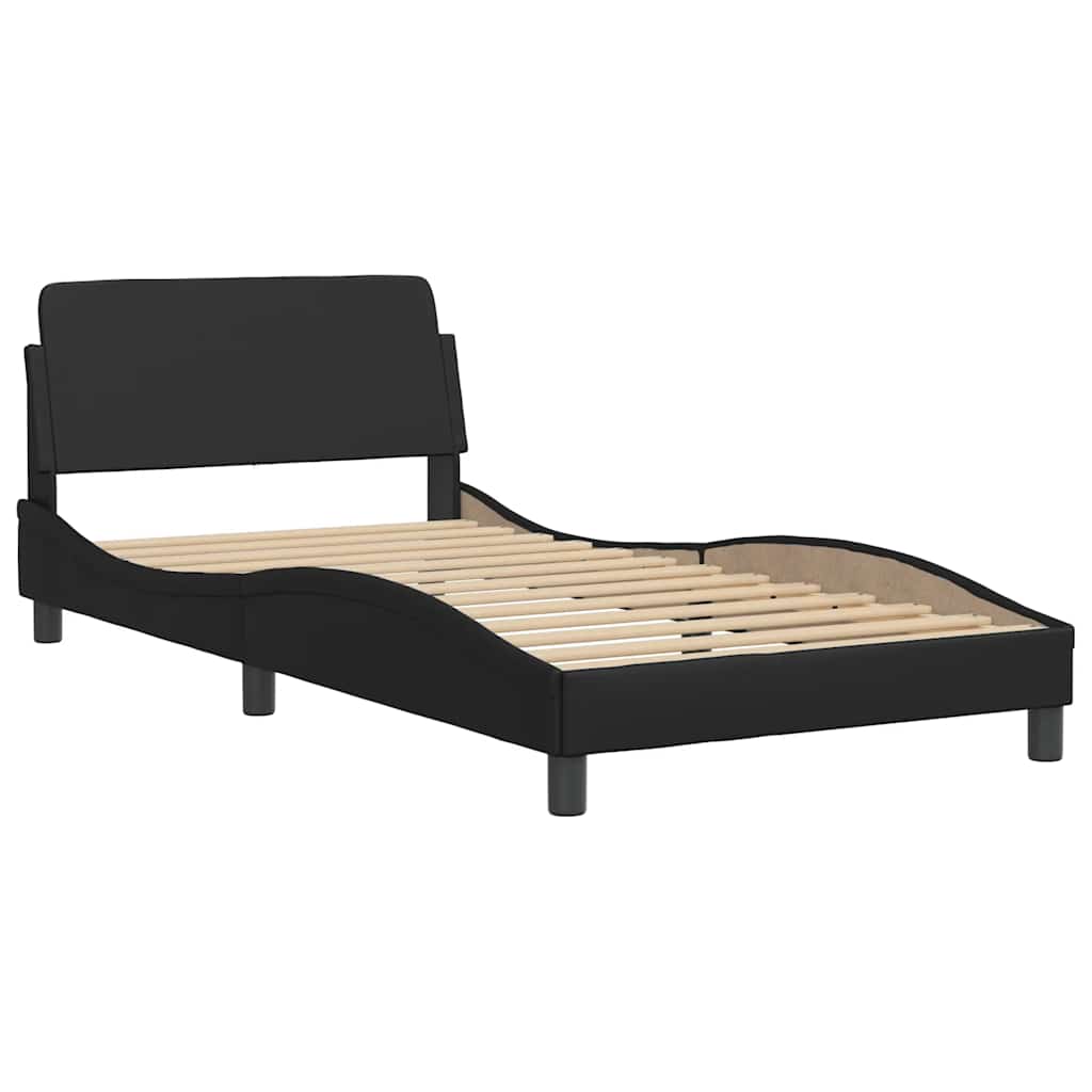 Lit avec matelas Hvar noir 100x200 cm similicuir - XIOS
