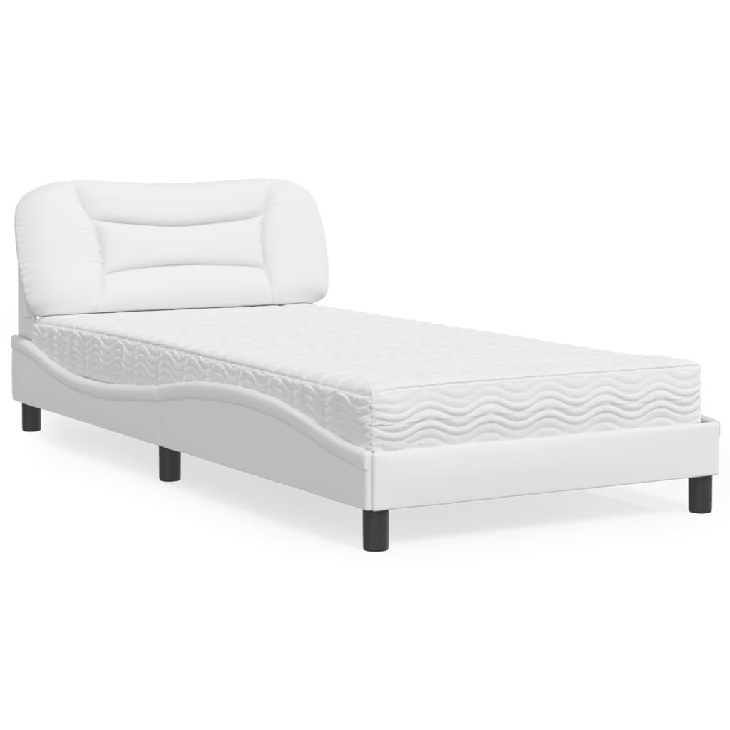 Lit avec matelas Hvar blanc 100x200 cm similicuir - XIOS