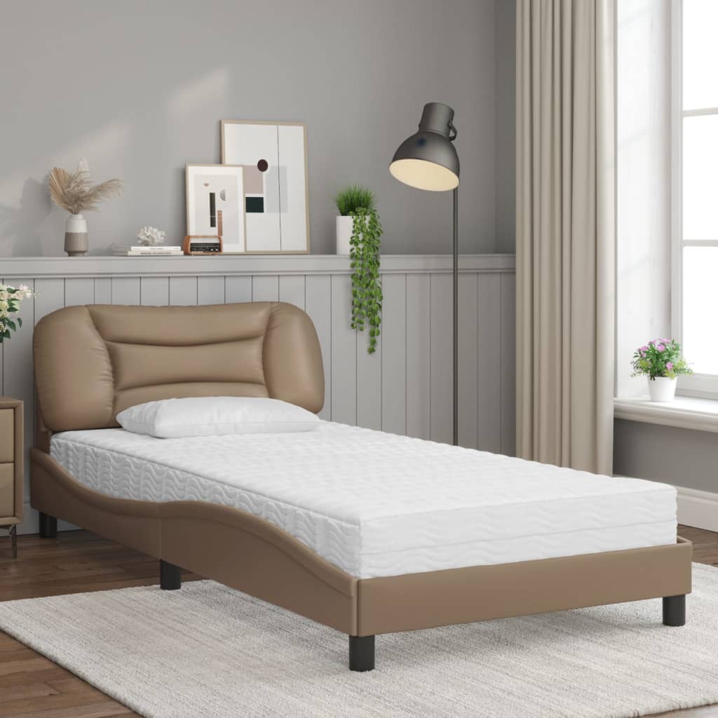 Lit avec matelas Hvar cappuccino 100x200 cm similicuir - XIOS