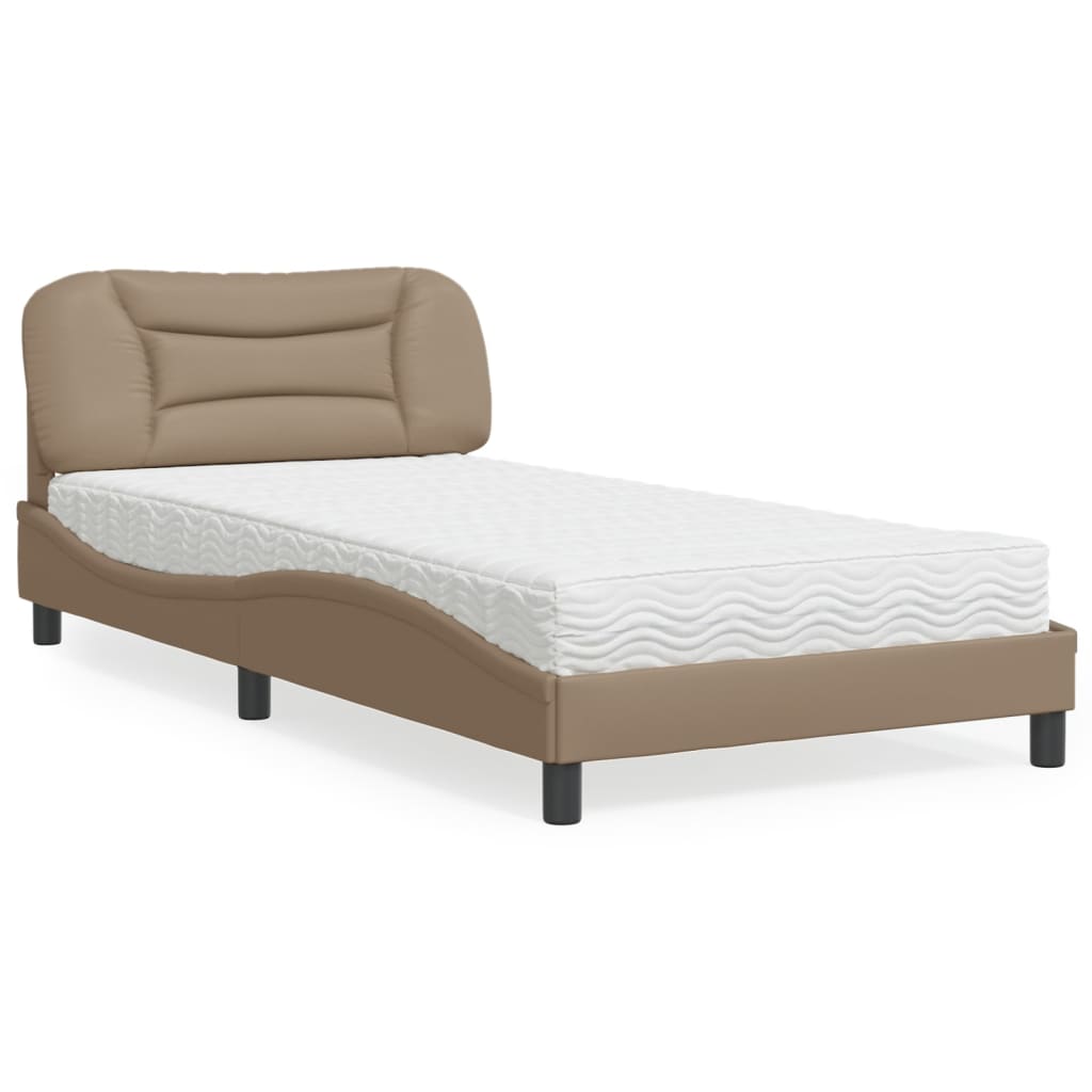 Lit avec matelas Hvar cappuccino 100x200 cm similicuir - XIOS