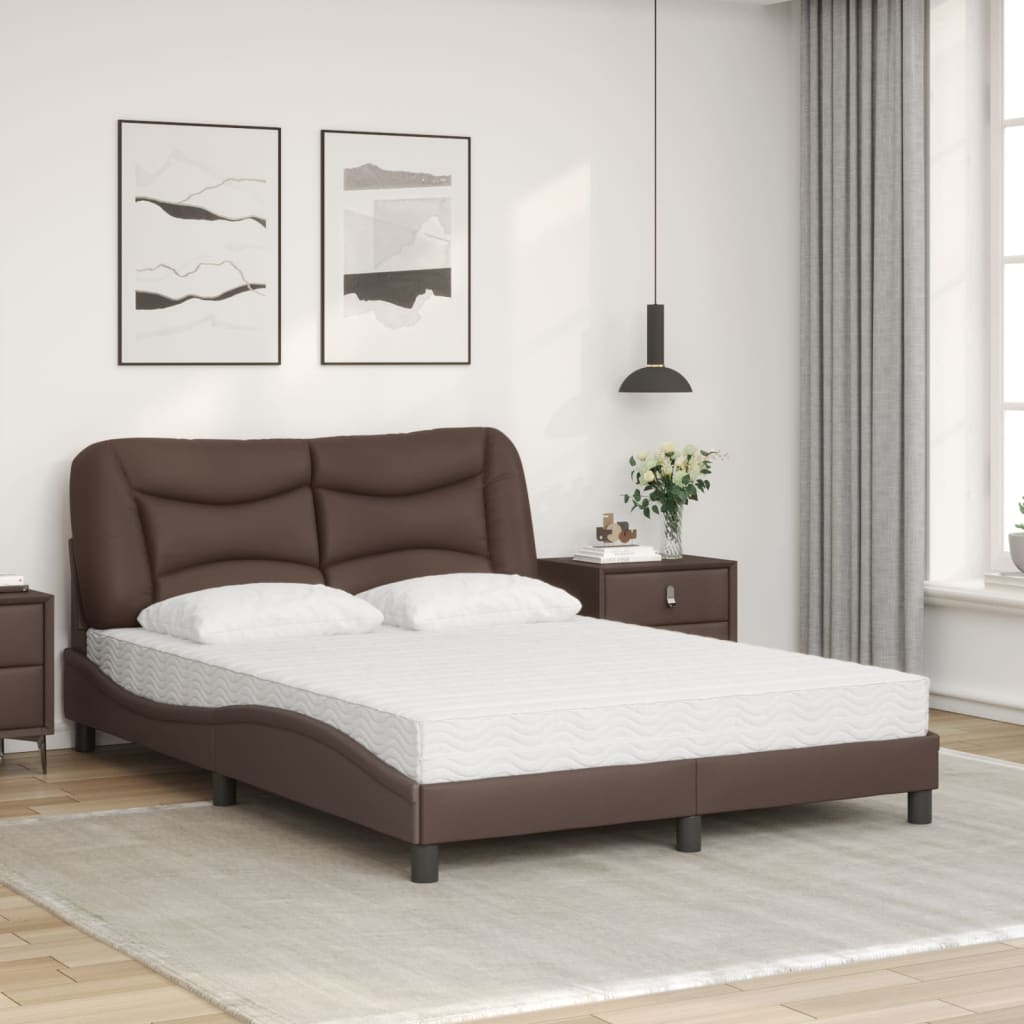 Lit avec matelas Hvar marron 120x200 cm similicuir - XIOS
