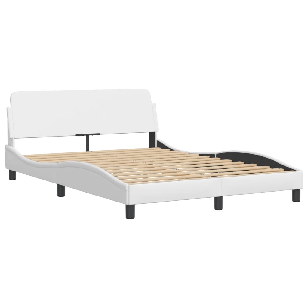 Lit avec matelas Hvar blanc 140x200 cm similicuir - XIOS
