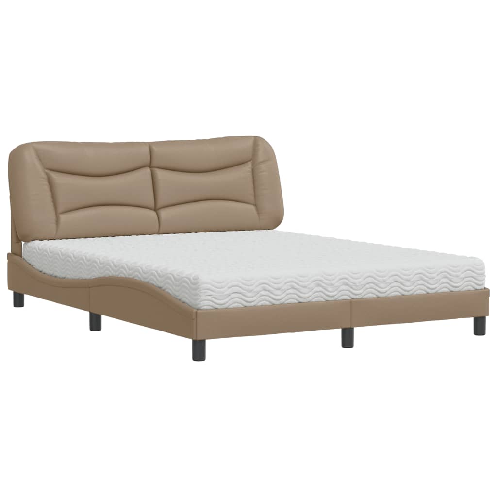 Lit avec matelas Hvar cappuccino 160x200 cm similicuir - XIOS