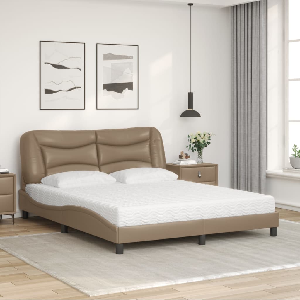 Lit avec matelas Hvar cappuccino 160x200 cm similicuir - XIOS