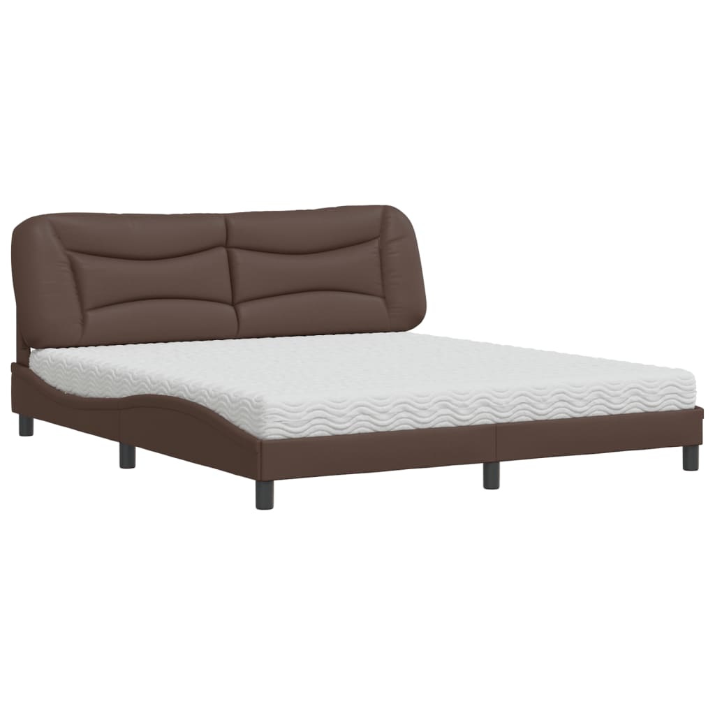 Lit avec matelas Hvar marron 180x200 cm similicuir - XIOS