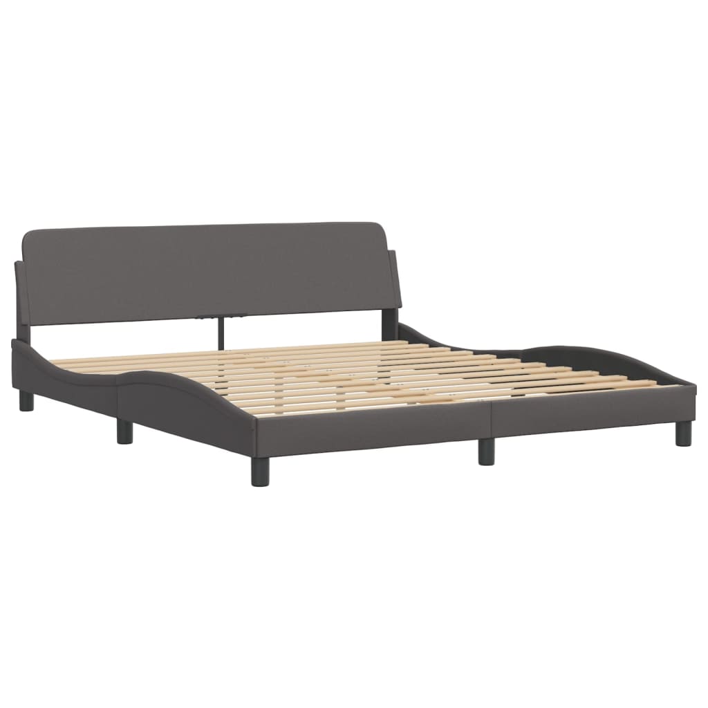 Lit avec matelas Hvar gris 180x200 cm similicuir - XIOS