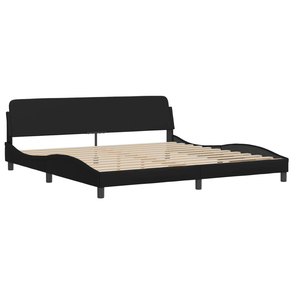 Lit avec matelas Hvar noir 200x200 cm similicuir - XIOS