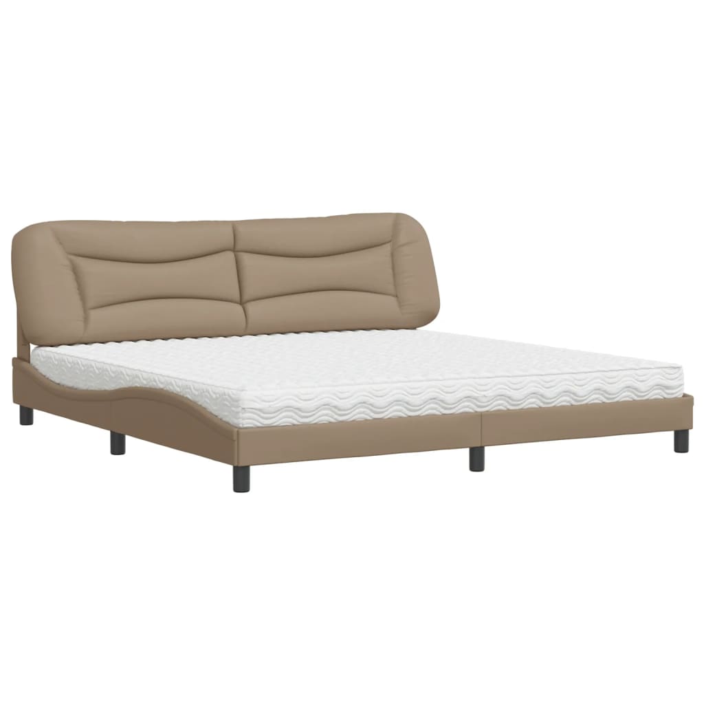 Lit avec matelas Hvar cappuccino 200x200 cm similicuir - XIOS