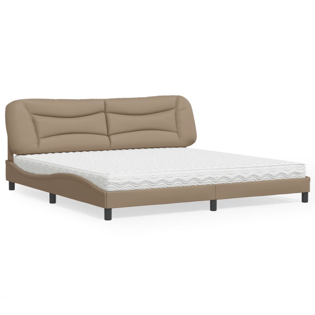 Lit avec matelas Hvar cappuccino 200x200 cm similicuir - XIOS