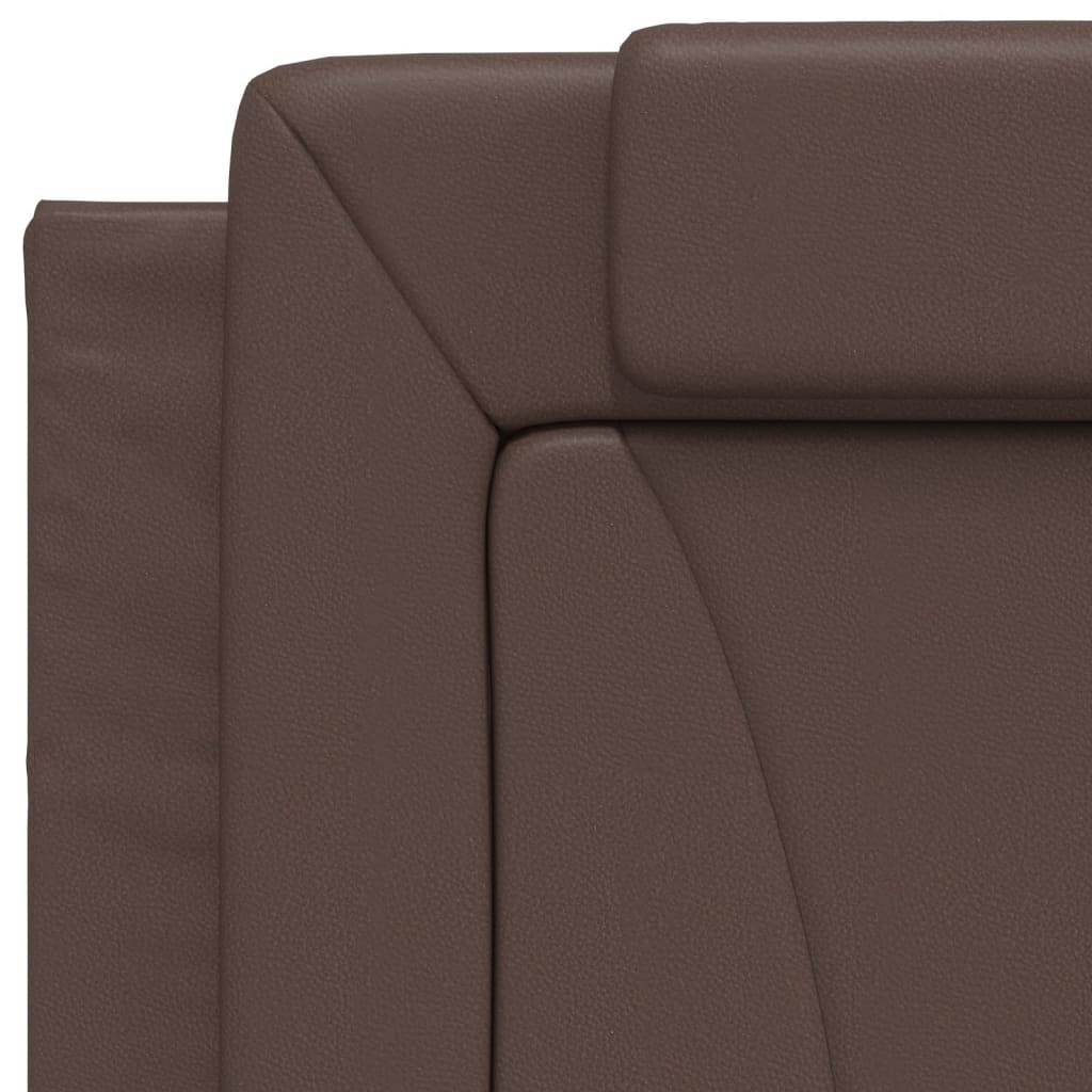 Lit Viana avec matelas marron 80x200 cm similicuir - XIOS