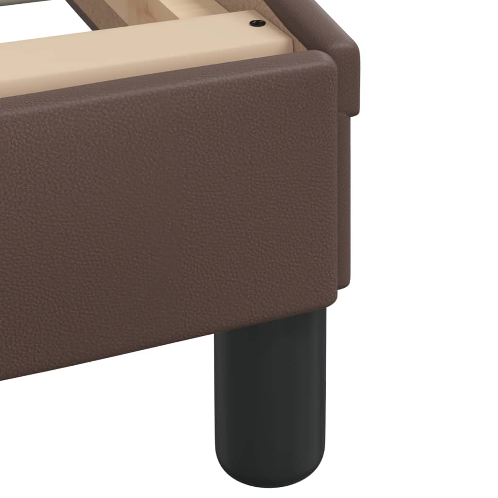 Lit Viana avec matelas marron 80x200 cm similicuir - XIOS