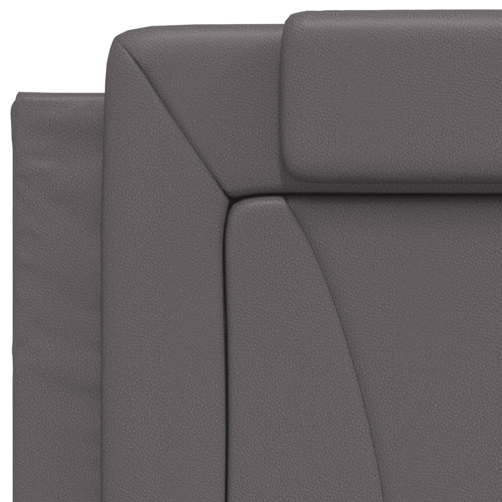 Lit Viana avec matelas gris 80x200 cm similicuir - XIOS