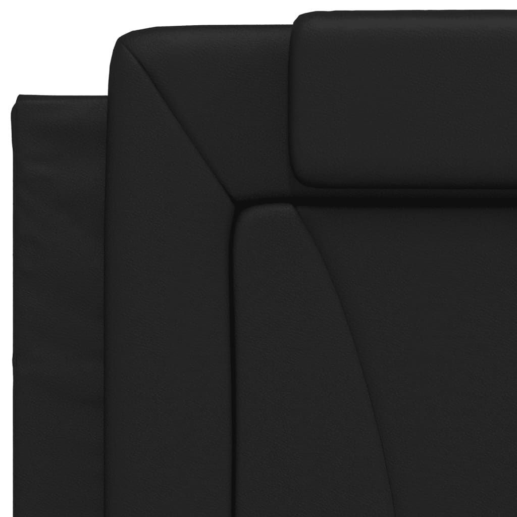 Lit Viana avec matelas noir 90x190 cm similicuir - XIOS