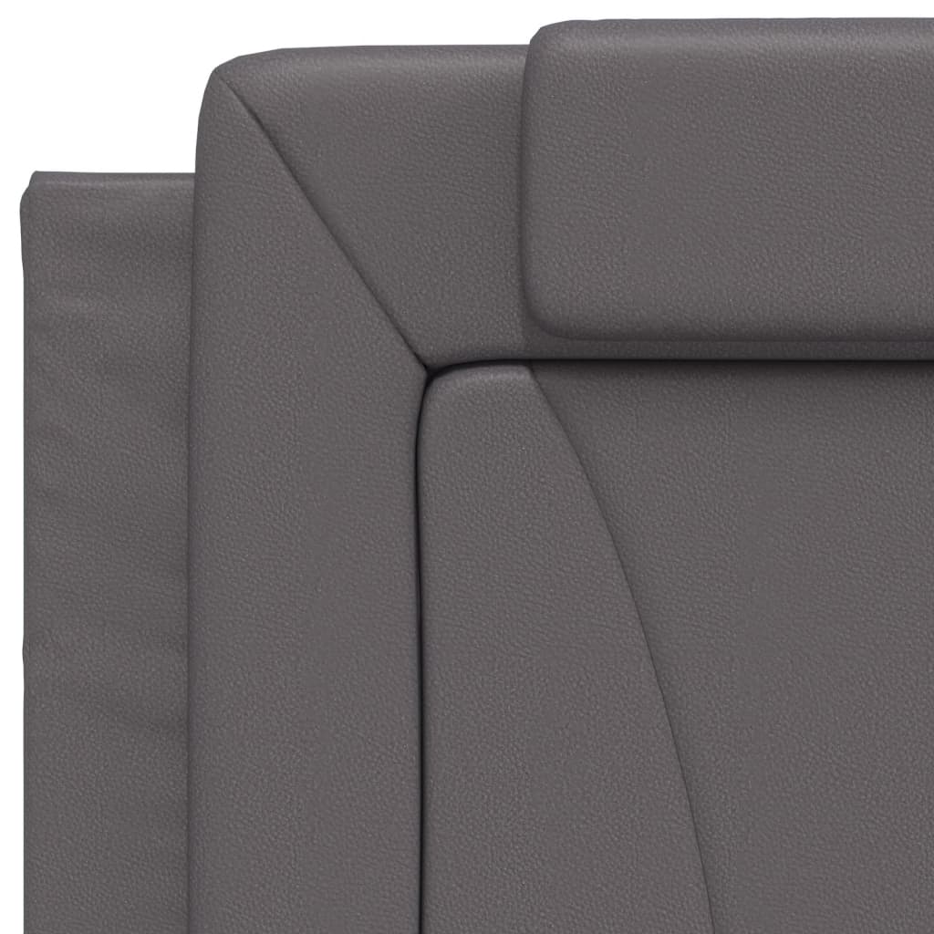 Lit Viana avec matelas gris 90x190 cm similicuir - XIOS