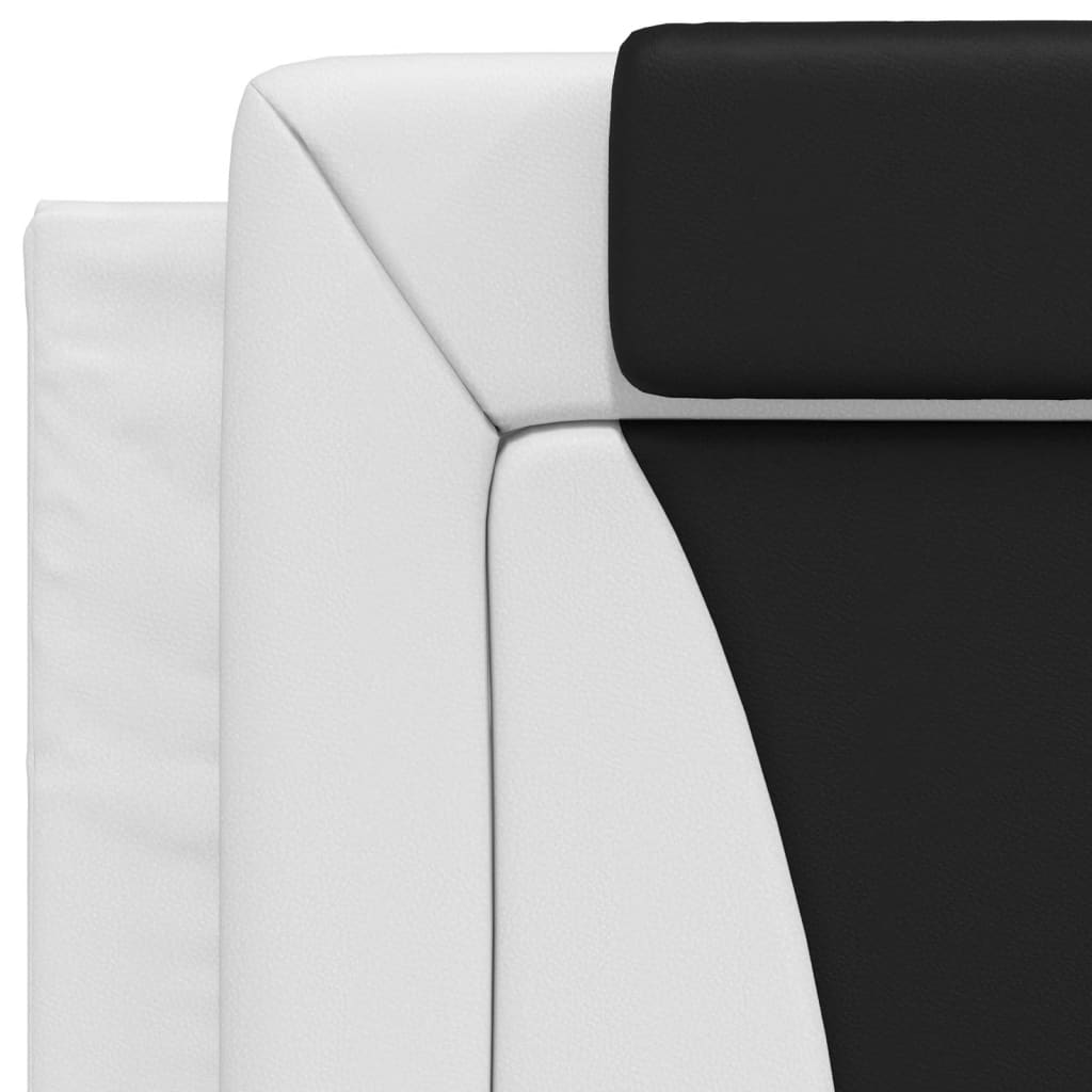 Lit Viana avec matelas blanc et noir 90x200 cm similicuir - XIOS