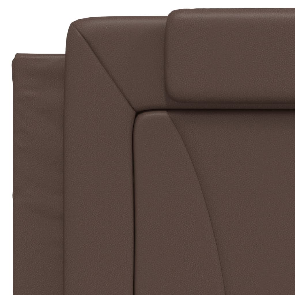 Lit Viana avec matelas marron 100x200 cm similicuir - XIOS