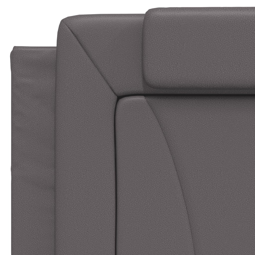 Lit Viana avec matelas gris 100x200 cm similicuir - XIOS