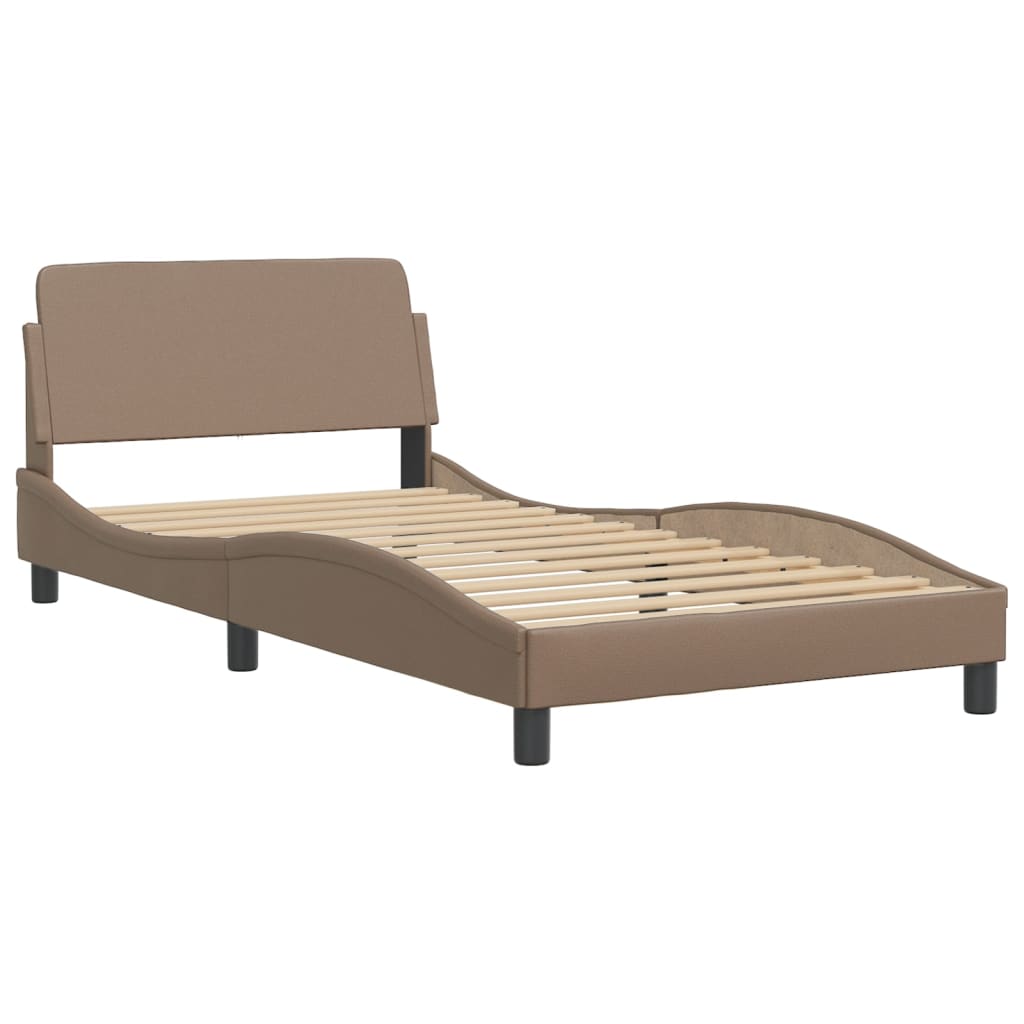 Lit Viana avec matelas cappuccino 100x200 cm similicuir - XIOS