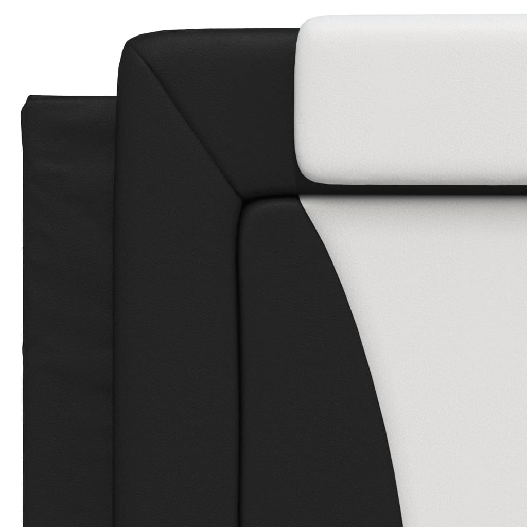 Lit Viana avec matelas noir et blanc 100x200 cm similicuir - XIOS