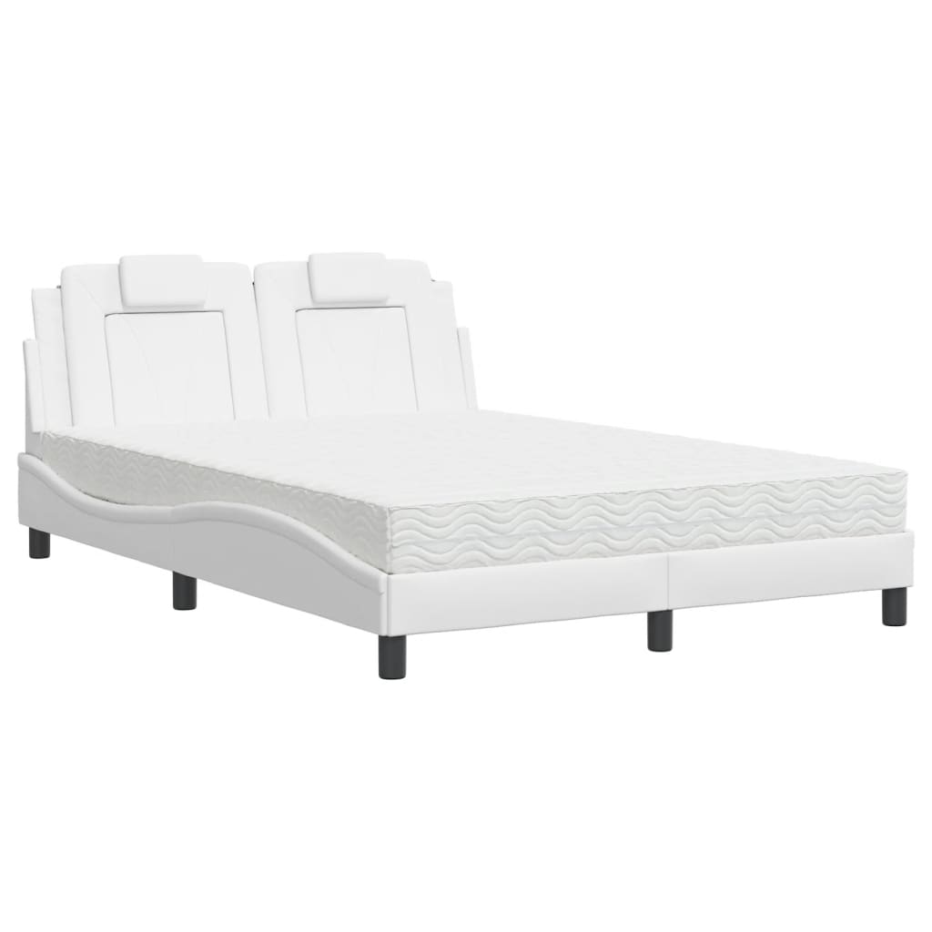 Lit Viana avec matelas blanc 120x200 cm similicuir