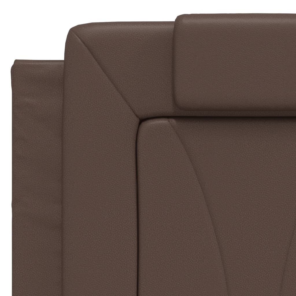 Lit Viana avec matelas marron 120x200 cm similicuir - XIOS