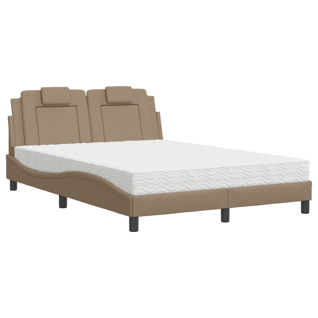Lit Viana avec matelas cappuccino 120x200 cm similicuir - XIOS