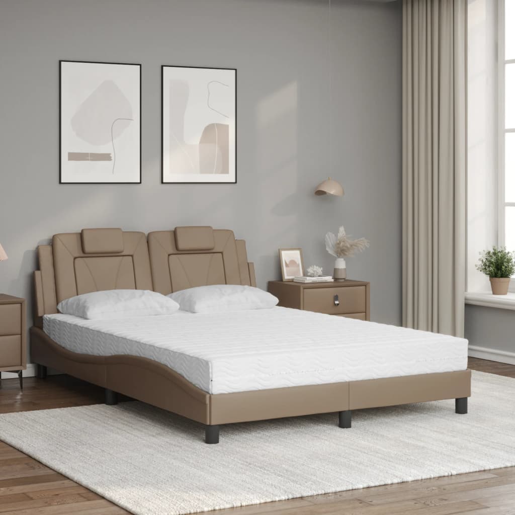 Lit Viana avec matelas cappuccino 120x200 cm similicuir - XIOS