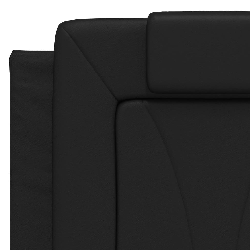 Lit Viana avec matelas noir 140x200 cm similicuir - XIOS