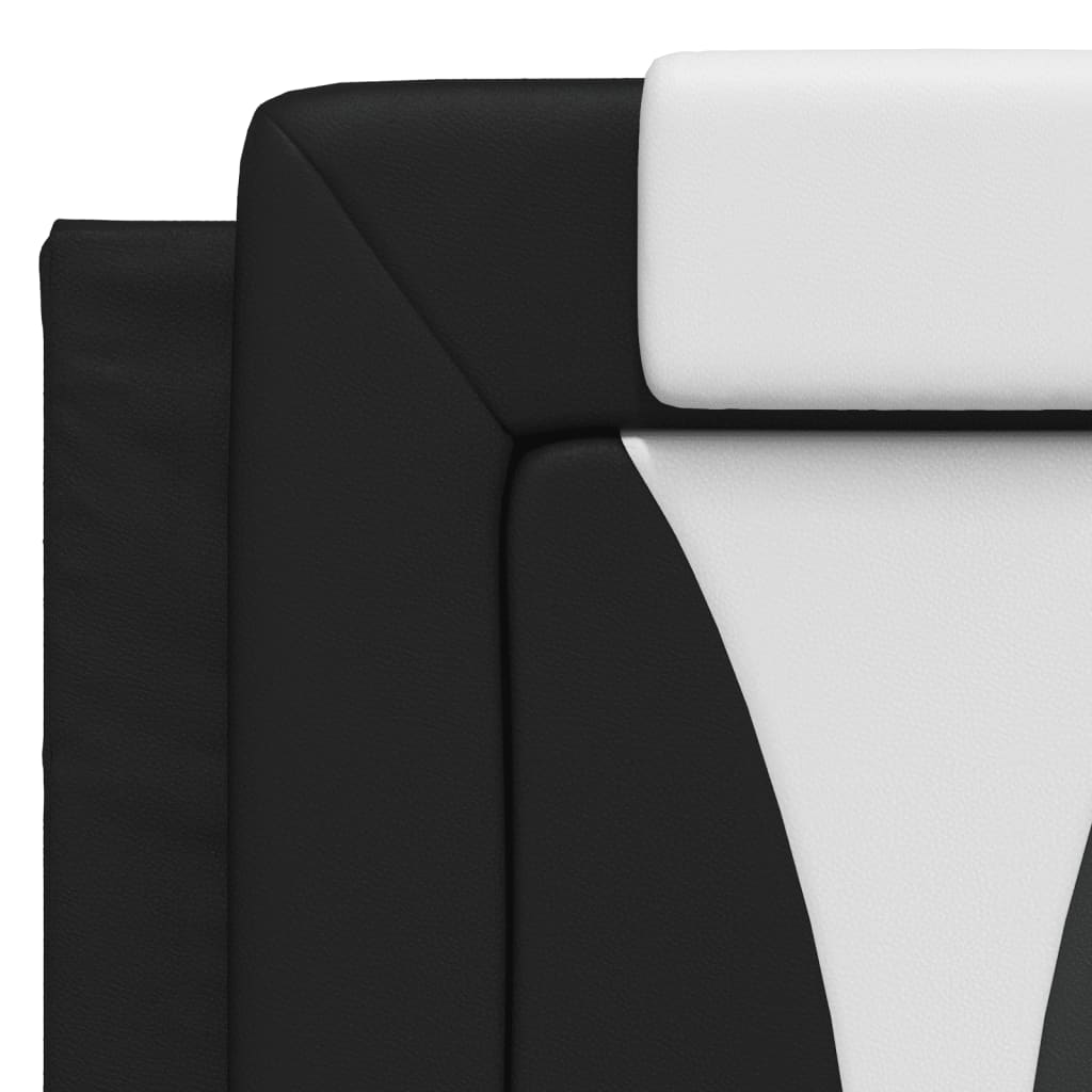 Lit Viana avec matelas noir et blanc 140x200 cm similicuir - XIOS