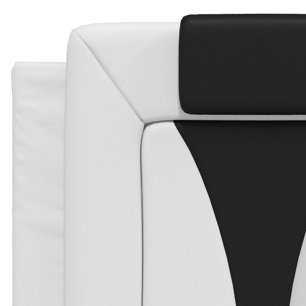 Lit Viana avec matelas blanc et noir 140x200 cm similicuir - XIOS