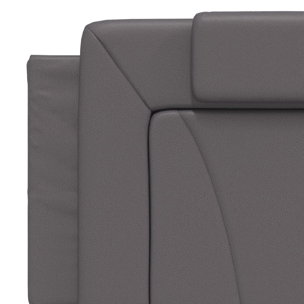 Lit Viana avec matelas gris 160x200 cm similicuir - XIOS