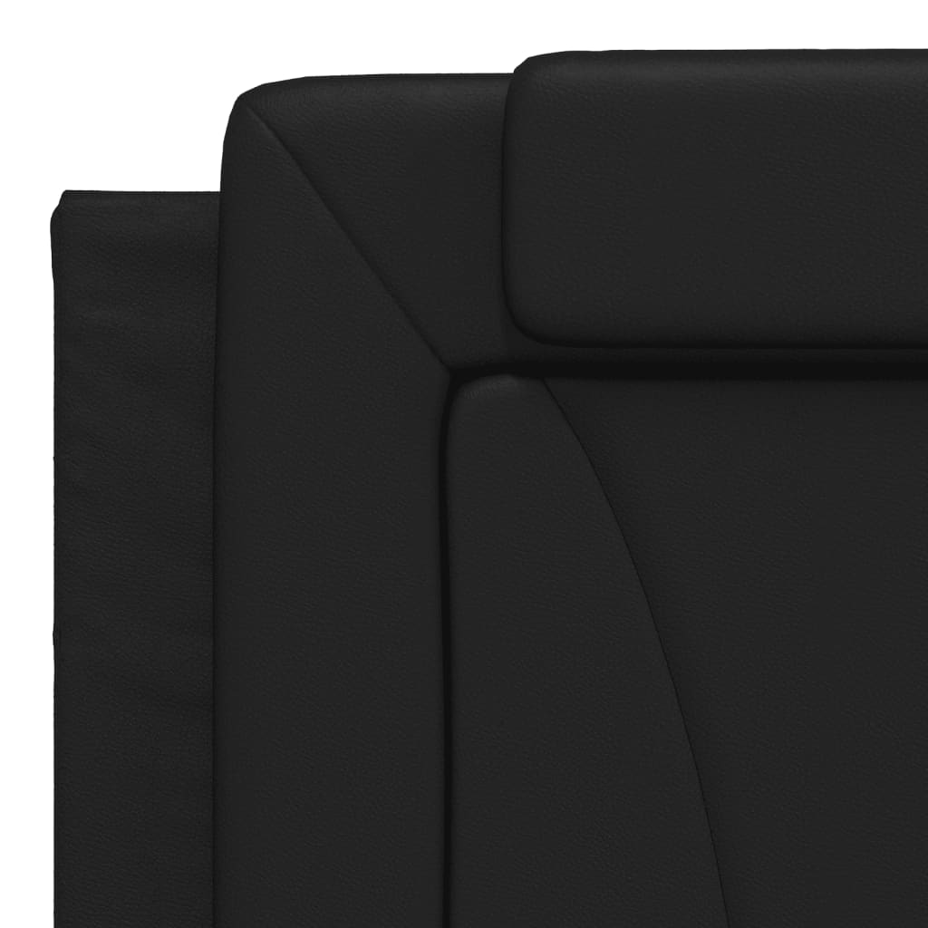 Lit Viana avec matelas noir 180x200 cm similicuir - XIOS