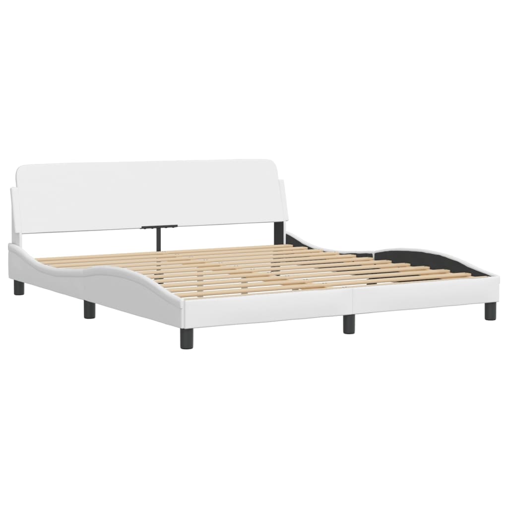 Lit Viana avec matelas blanc 180x200 cm similicuir - XIOS