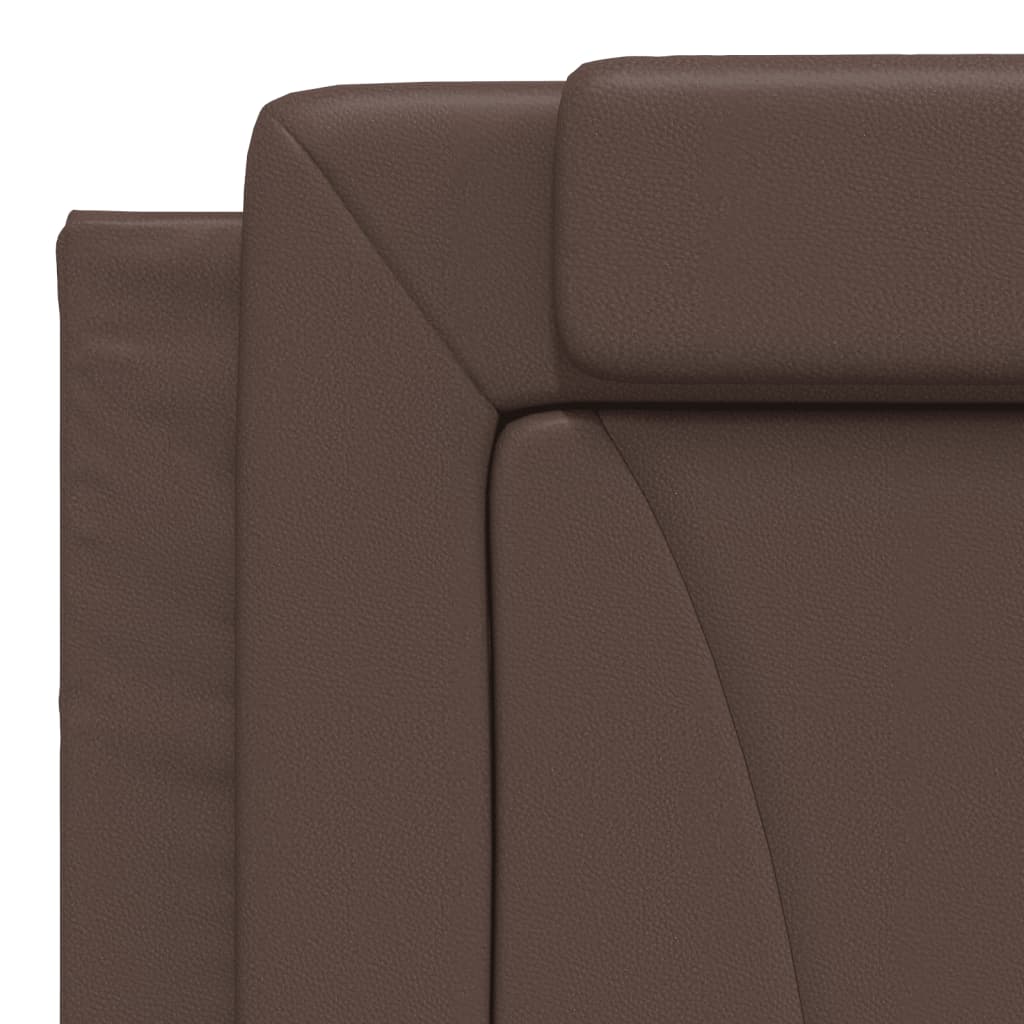 Lit Viana avec matelas marron 180x200 cm similicuir - XIOS