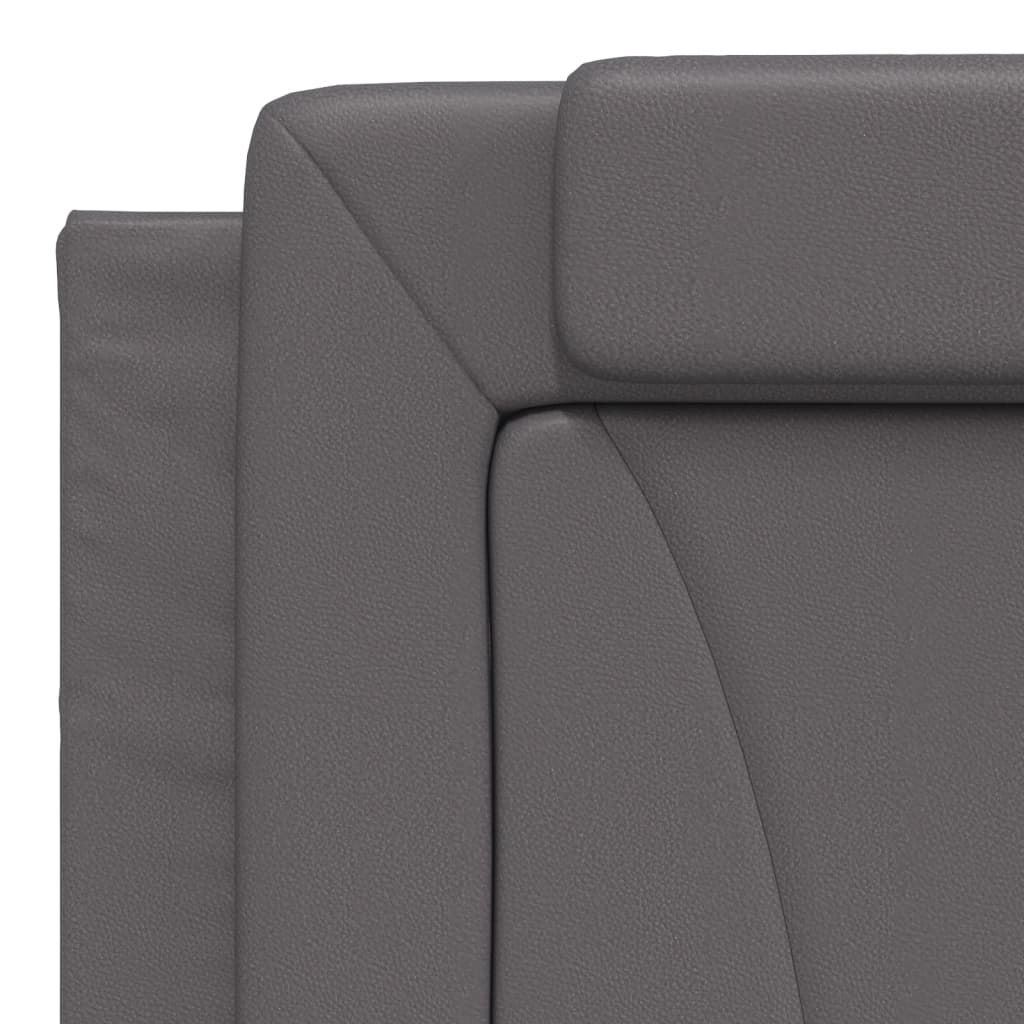 Lit Viana avec matelas gris 180x200 cm similicuir - XIOS