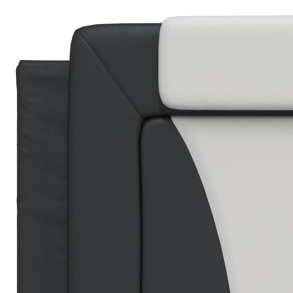 Lit Viana avec matelas noir et blanc 180x200 cm similicuir - XIOS
