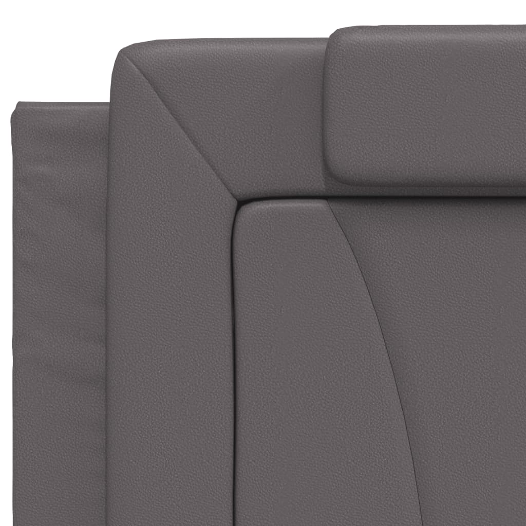Lit Viana avec matelas gris 200x200 cm similicuir - XIOS