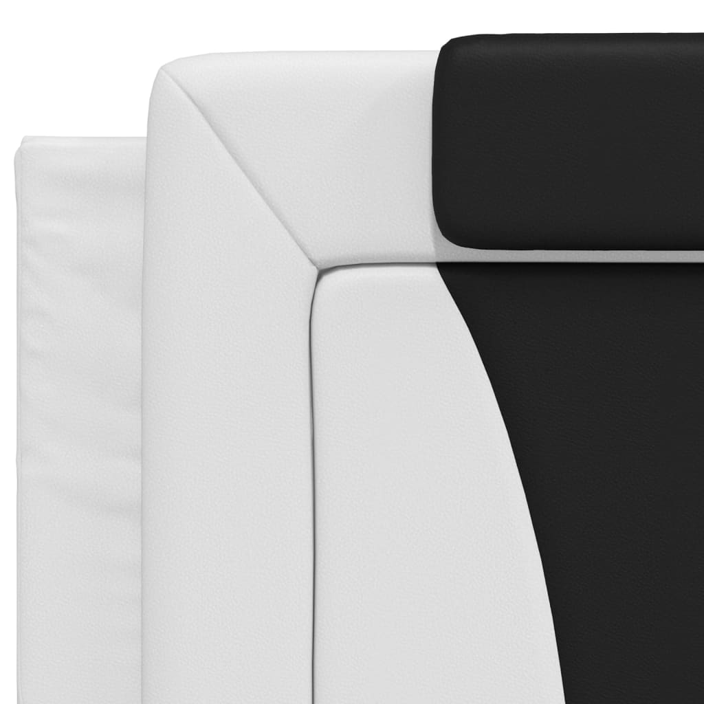 Lit Viana avec matelas blanc et noir 200x200 cm similicuir