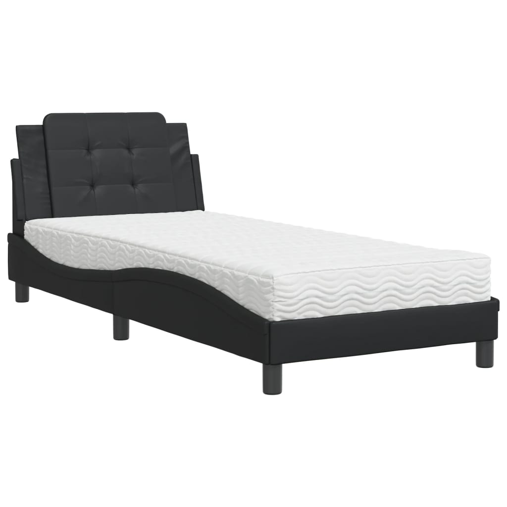 Cadre de lit sans matelas Zadar noir 80x200 cm similicuir - XIOS