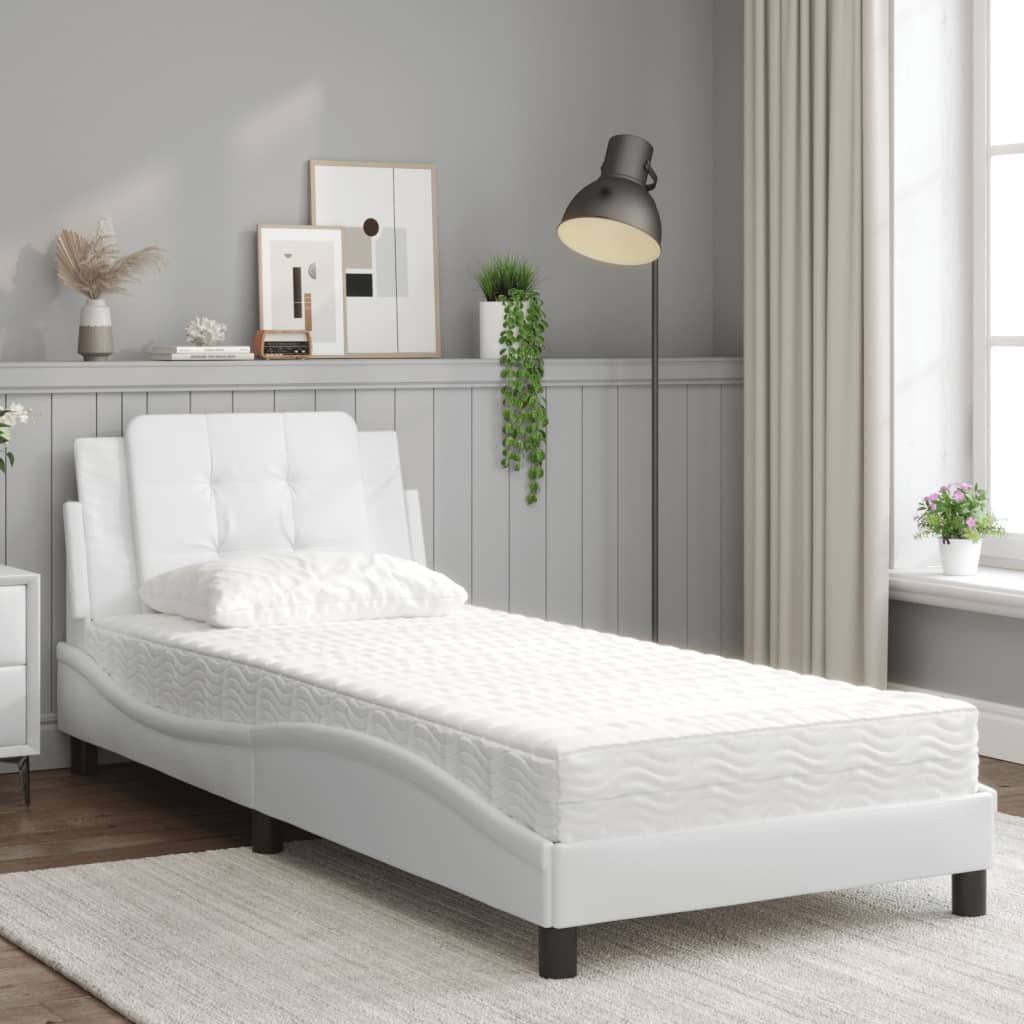Cadre de lit sans matelas Zadar blanc 80x200 cm similicuir - XIOS