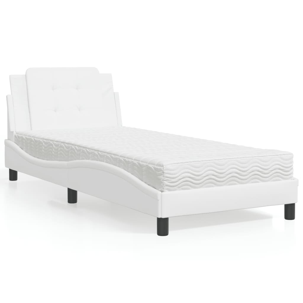 Cadre de lit sans matelas Zadar blanc 80x200 cm similicuir - XIOS