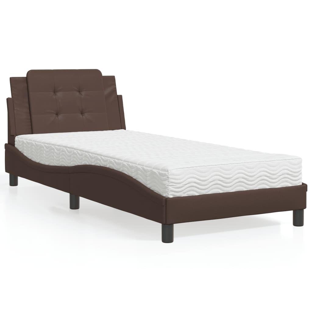 Cadre de lit sans matelas Zadar marron 80x200 cm similicuir - XIOS